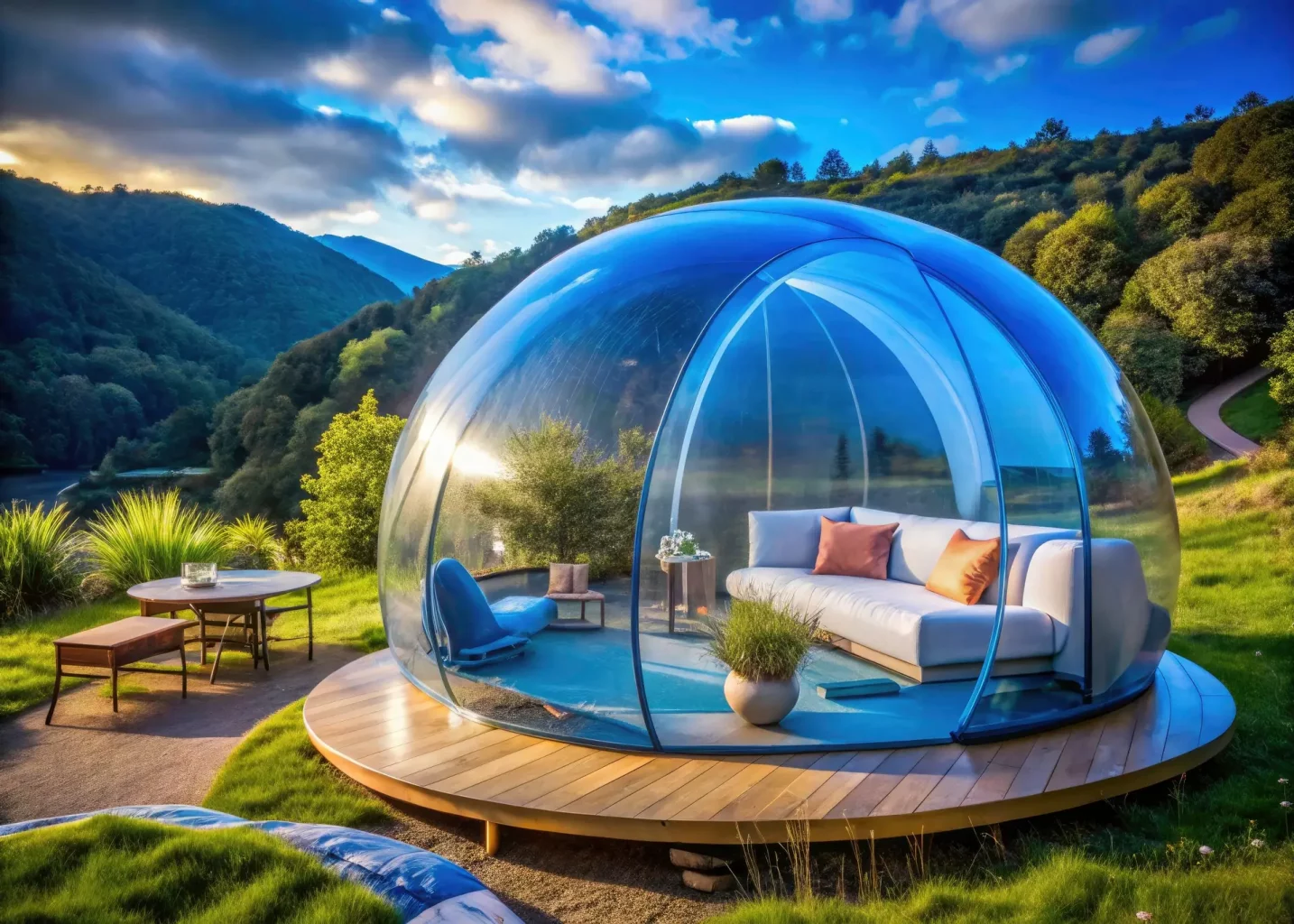 bulle paysage montagneux