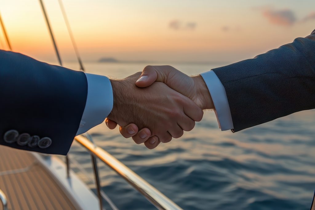 2 hommes qui se sert les mains pour céllé un pacte